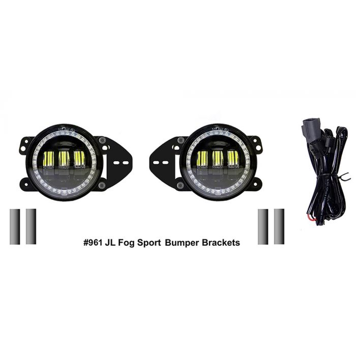 Jeep JL/JT 4 Inch White DRL Halo/Amber Turn Signal Fog Lights