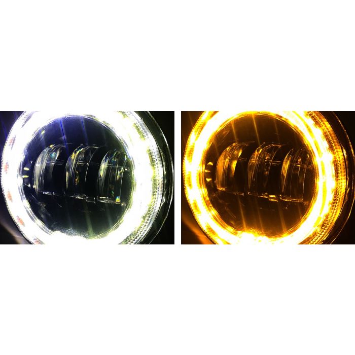 Jeep JL/JT 4 Inch White DRL Halo/Amber Turn Signal Fog Lights