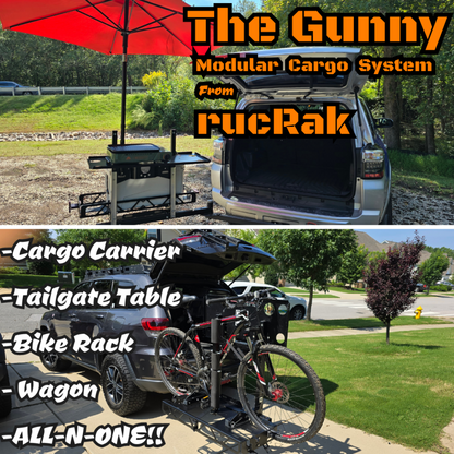 The Gunny Modular Cargo System Cargo Carrier/Bike Rack/Tailgater — Swing Arm Hitch Mount