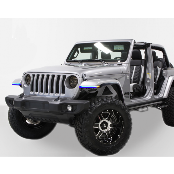 Jeep Wrangler JL / Gladiator JT Slim DRL Sport/Sport S Fender Chop Kit with RGB