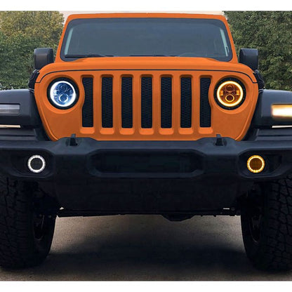 Jeep JL/JT 4 Inch White DRL Halo/Amber Turn Signal Fog Lights